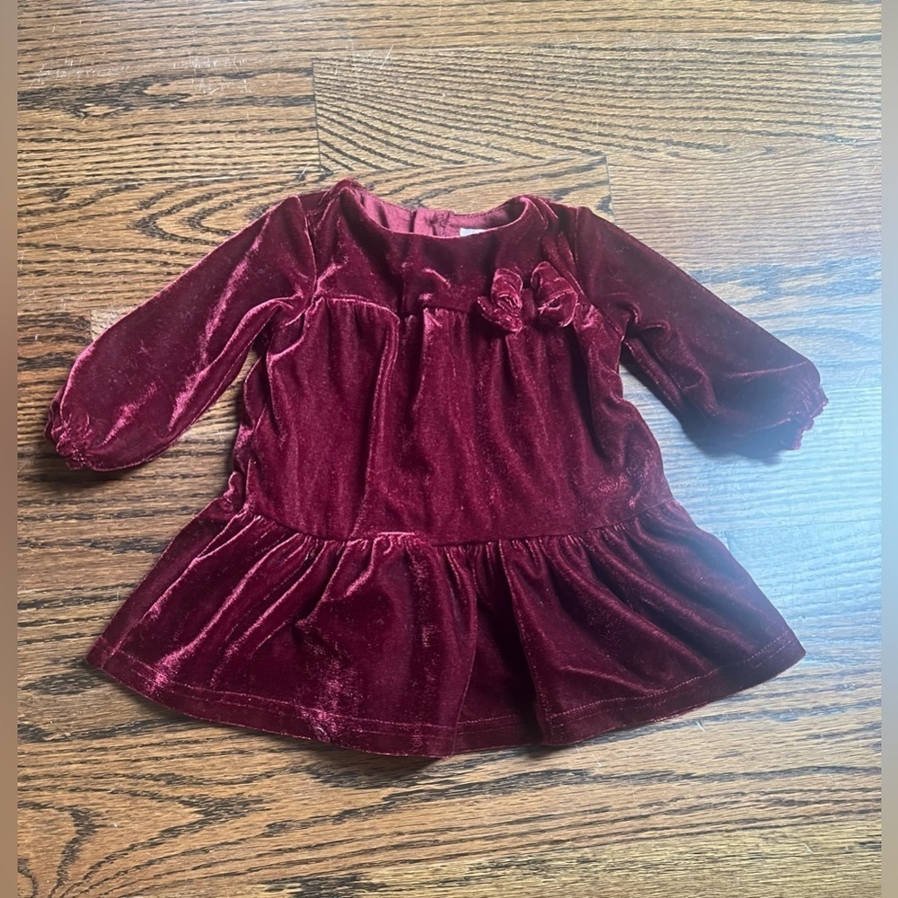 Just One You/ Carters Baby Dress Red Velvet Dress for Girl Sz 3mo